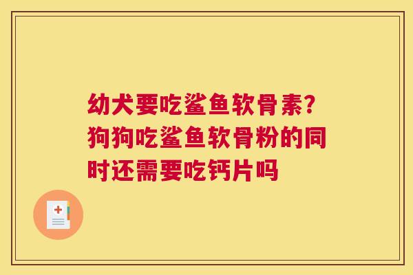 幼犬要吃鲨鱼软骨素?狗狗吃鲨鱼软骨粉的同时还需要吃钙片吗