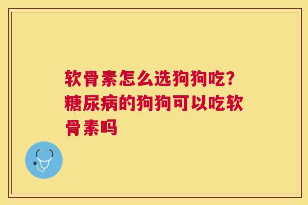 软骨素怎么选狗狗吃?糖尿病的狗狗可以吃软骨素吗