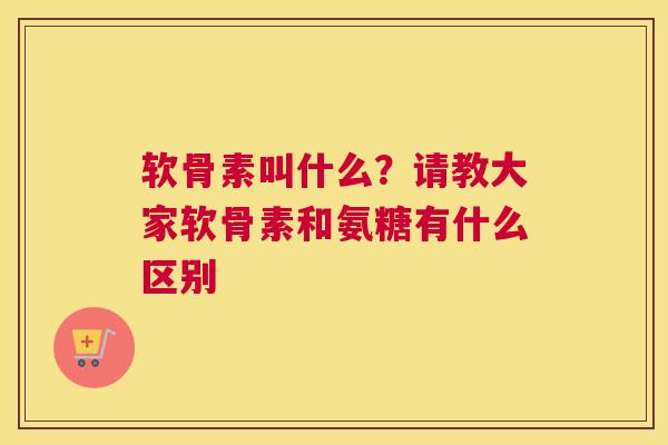 软骨素叫什么?请教大家软骨素和氨糖有什么区别