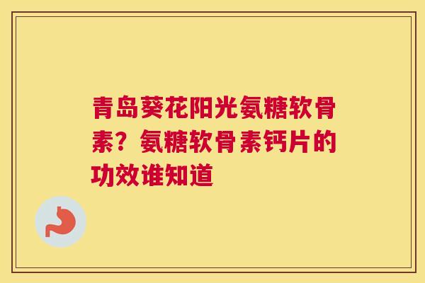 青岛葵花阳光氨糖软骨素?氨糖软骨素钙片的功效谁知道 青岛葵花阳光氨糖软骨素?氨糖软骨素钙片的功效谁知道