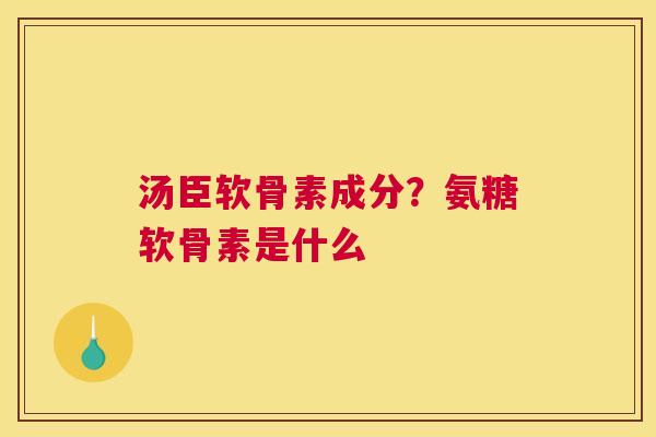 汤臣软骨素成分?氨糖软骨素是什么