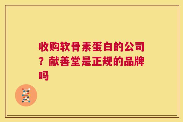 收购软骨素蛋白的公司?献善堂是正规的品牌吗