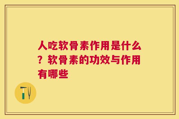 人吃软骨素作用是什么？软骨素的功效与作用有哪些