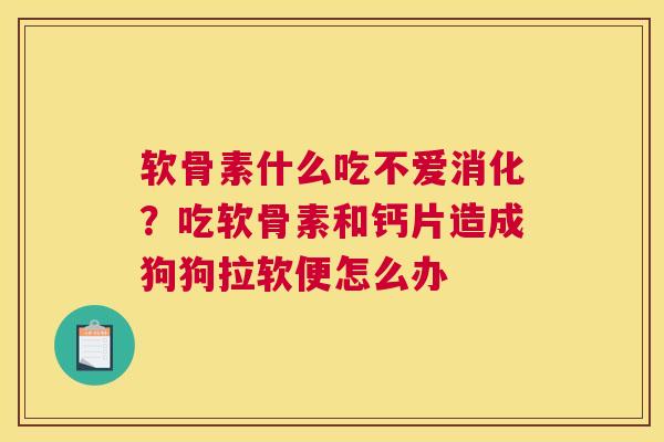 软骨素什么吃不爱消化?吃软骨素和钙片造成狗狗拉软便怎么办