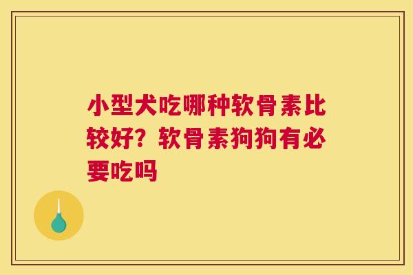 小型犬吃哪种软骨素比较好?软骨素狗狗有必要吃吗