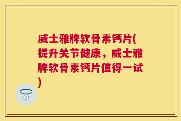 威士雅牌软骨素钙片(提升关节健康,威士雅牌软骨素钙片值得一试) 威士雅牌软骨素钙片(提升关节健康,威士雅牌软骨素钙片值得一试)