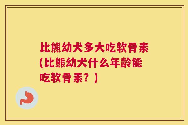 比熊幼犬多大吃软骨素(比熊幼犬什么年龄能吃软骨素?)