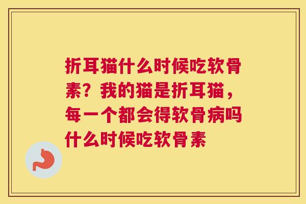 折耳猫什么时候吃软骨素？我的猫是折耳猫，每一个都会得软骨病吗什么时候吃软骨素