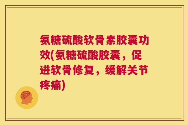 氨糖硫酸软骨素胶囊功效(氨糖硫酸胶囊,促进软骨修复,缓解关节疼痛)