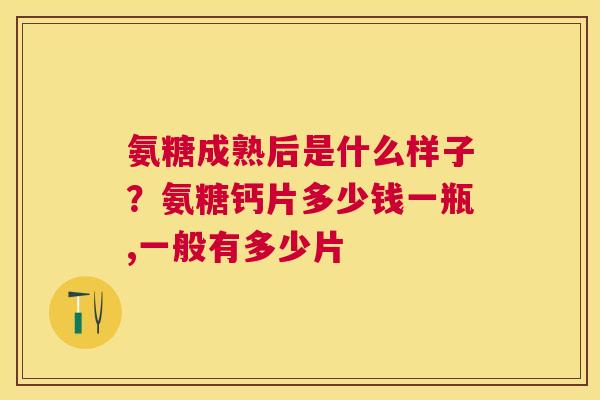 氨糖成熟后是什么样子?氨糖钙片多少钱一瓶,一般有多少片 氨糖成熟后是什么样子?氨糖钙片多少钱一瓶,一般有多少片