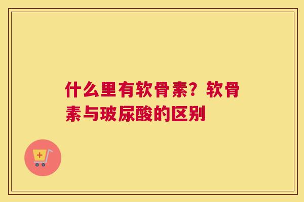 什么里有软骨素?软骨素与玻尿酸的区别