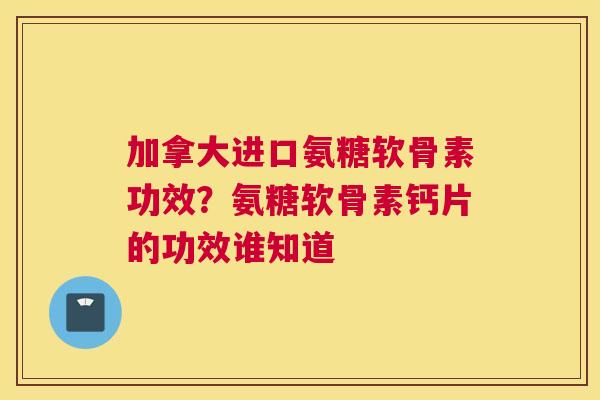 加拿大进口氨糖软骨素功效?氨糖软骨素钙片的功效谁知道 加拿大进口氨糖软骨素功效?氨糖软骨素钙片的功效谁知道