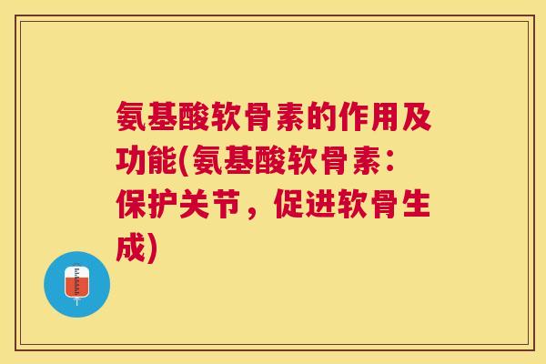 氨基酸软骨素的作用及功能(氨基酸软骨素：保护关节，促进软骨生成)