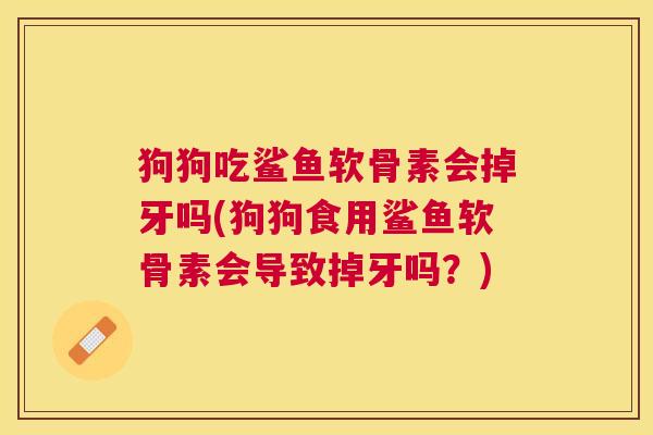狗狗吃鲨鱼软骨素会掉牙吗(狗狗食用鲨鱼软骨素会导致掉牙吗?) 狗狗吃鲨鱼软骨素会掉牙吗(狗狗食用鲨鱼软骨素会导致掉牙吗?)