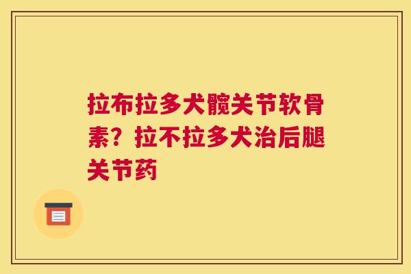 拉布拉多犬髋关节软骨素？拉不拉多犬后腿关节药