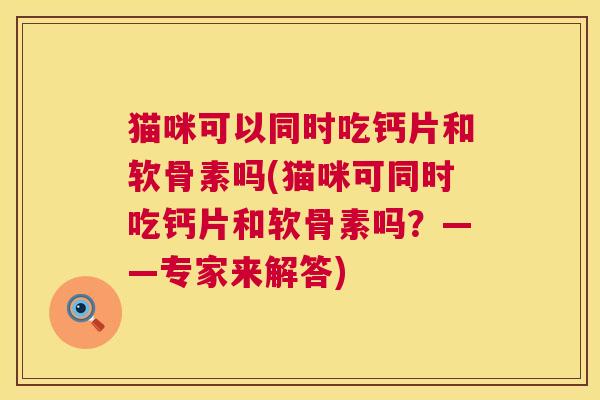 猫咪可以同时吃钙片和软骨素吗(猫咪可同时吃钙片和软骨素吗?——专家来解答)