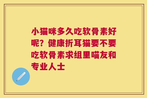 小猫咪多久吃软骨素好呢?健康折耳猫要不要吃软骨素求组里喵友和专业人士