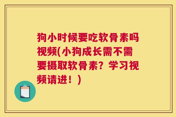 狗小时候要吃软骨素吗视频(小狗成长需不需要摄取软骨素?学习视频请进!)