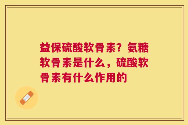 益保硫酸软骨素?氨糖软骨素是什么,硫酸软骨素有什么作用的