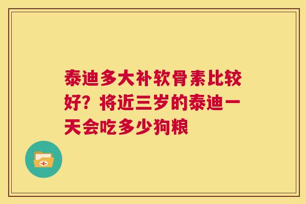 泰迪多大补软骨素比较好？将近三岁的泰迪一天会吃多少狗粮