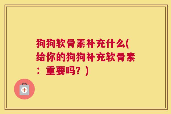 狗狗软骨素补充什么(给你的狗狗补充软骨素：重要吗？)