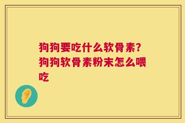 狗狗要吃什么软骨素?狗狗软骨素粉末怎么喂吃