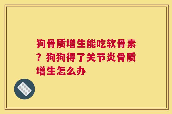 狗能吃软骨素?狗狗得了怎么办 狗能吃软骨素?狗狗得了怎么办