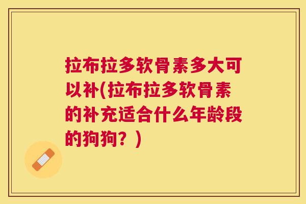 拉布拉多软骨素多大可以补(拉布拉多软骨素的补充适合什么年龄段的狗狗?) 拉布拉多软骨素多大可以补(拉布拉多软骨素的补充适合什么年龄段的狗狗?)