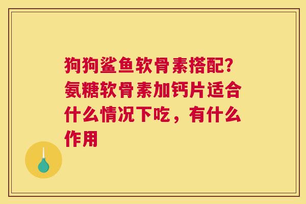 狗狗鲨鱼软骨素搭配?氨糖软骨素加钙片适合什么情况下吃,有什么作用