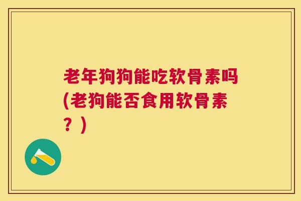 老年狗狗能吃软骨素吗(老狗能否食用软骨素？)