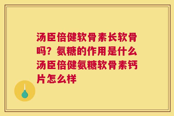 汤臣倍健软骨素长软骨吗？氨糖的作用是什么汤臣倍健氨糖软骨素钙片怎么样