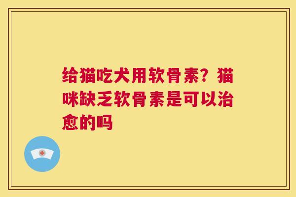 给猫吃犬用软骨素？猫咪缺乏软骨素是可以治愈的吗