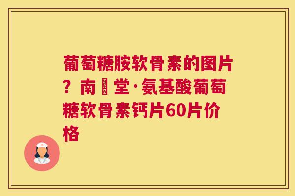 葡萄糖胺软骨素的图片？南雲堂·氨基酸葡萄糖软骨素钙片60片价格