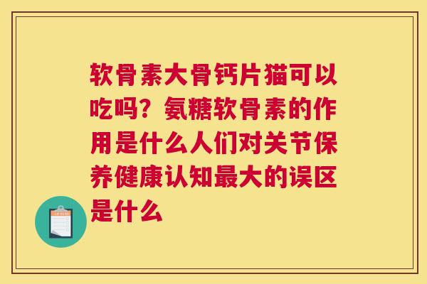 软骨素大骨钙片猫可以吃吗？氨糖软骨素的作用是什么人们对关节保养健康认知最大的误区是什么