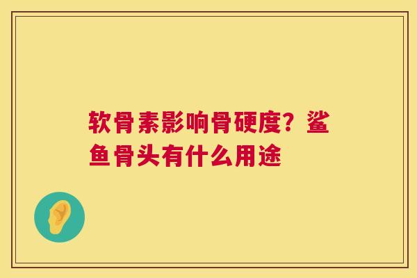 软骨素影响骨硬度?鲨鱼骨头有什么用途