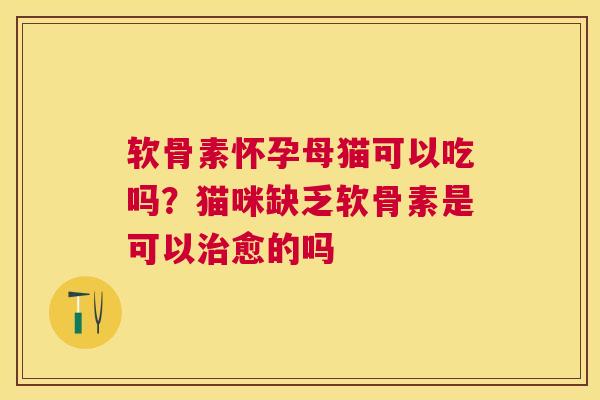 软骨素怀孕母猫可以吃吗？猫咪缺乏软骨素是可以愈的吗