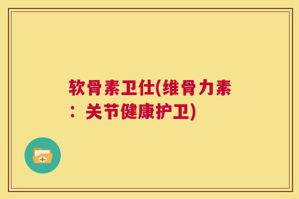 软骨素卫仕(维骨力素:关节健康护卫)