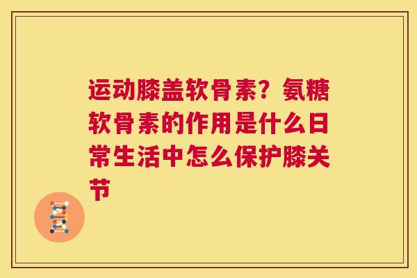 运动膝盖软骨素?氨糖软骨素的作用是什么日常生活中怎么保护膝关节