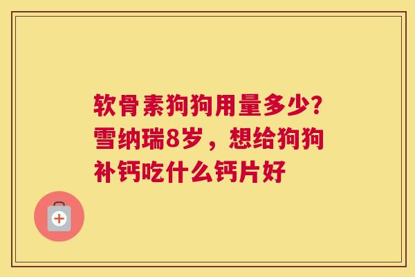 软骨素狗狗用量多少?雪纳瑞8岁,想给狗狗补钙吃什么钙片好