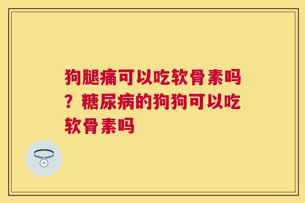 狗腿痛可以吃软骨素吗?糖尿病的狗狗可以吃软骨素吗