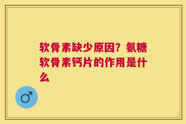 软骨素缺少原因？氨糖软骨素钙片的作用是什么