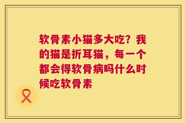 软骨素小猫多大吃？我的猫是折耳猫，每一个都会得软骨病吗什么时候吃软骨素