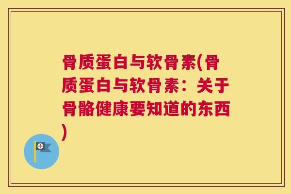 骨质蛋白与软骨素(骨质蛋白与软骨素：关于骨骼健康要知道的东西)