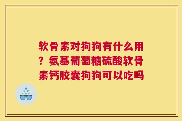 软骨素对狗狗有什么用?氨基葡萄糖硫酸软骨素钙胶囊狗狗可以吃吗