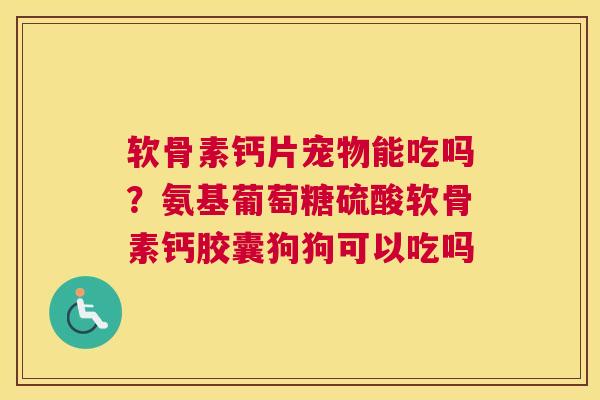 软骨素钙片宠物能吃吗?氨基葡萄糖硫酸软骨素钙胶囊狗狗可以吃吗 软骨素钙片宠物能吃吗?氨基葡萄糖硫酸软骨素钙胶囊狗狗可以吃吗