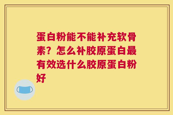 蛋白粉能不能补充软骨素？怎么补胶原蛋白最有效选什么胶原蛋白粉好