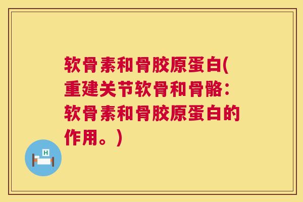 软骨素和骨胶原蛋白(重建关节软骨和骨骼:软骨素和骨胶原蛋白的作用。)