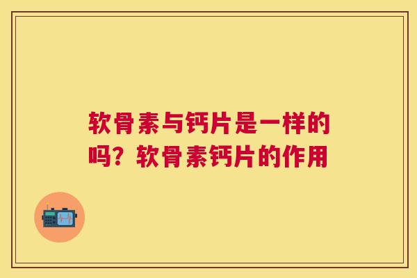 软骨素与钙片是一样的吗?软骨素钙片的作用