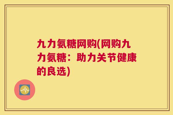 九力氨糖网购(网购九力氨糖：助力关节健康的良选)