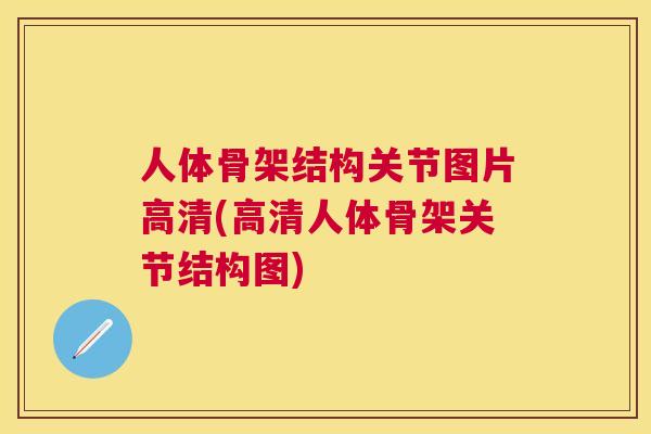 人体骨架结构关节图片高清(高清人体骨架关节结构图)